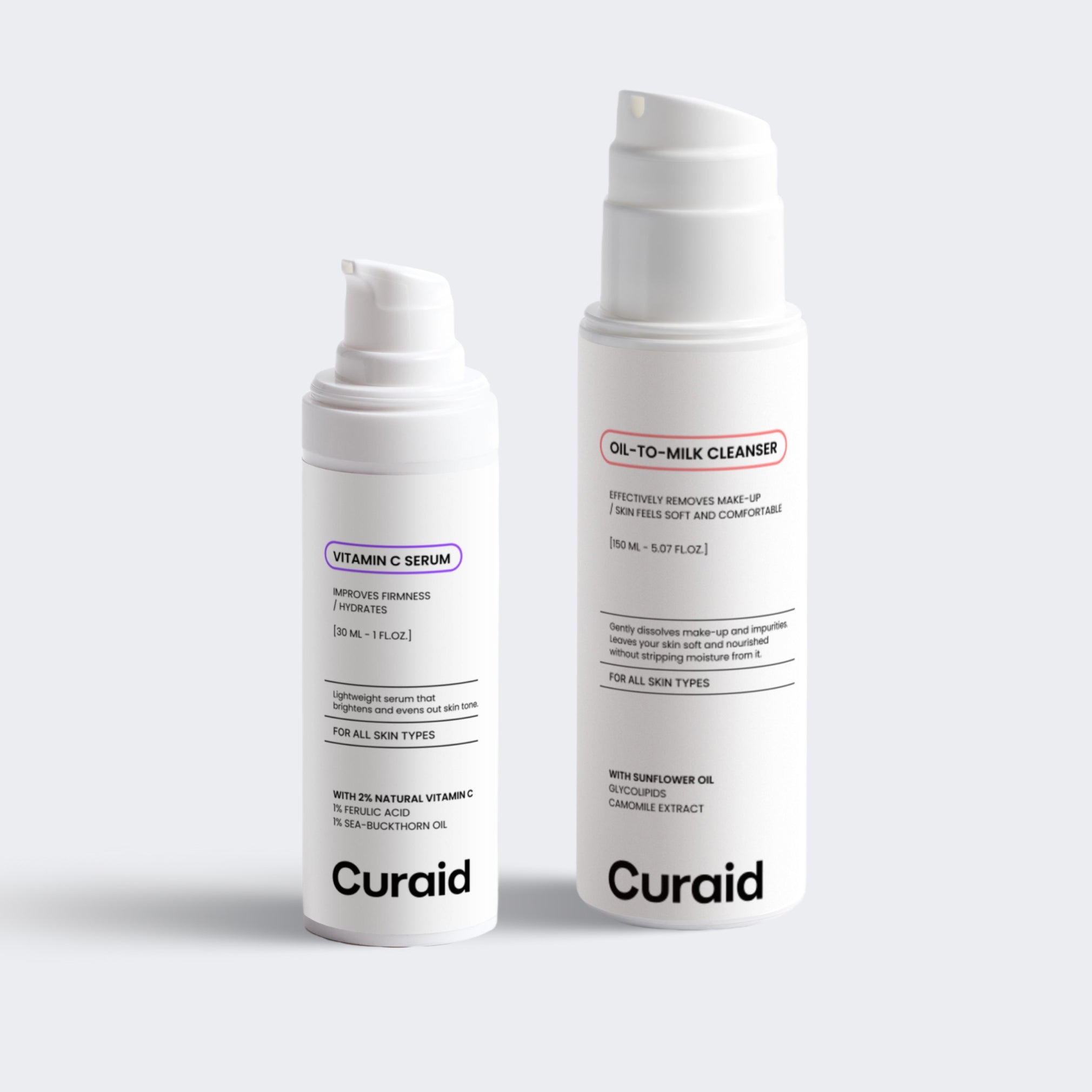 Vitamin C Serum + Oil-Milk Cleanser